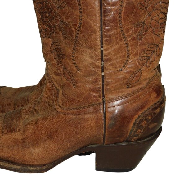 Corral Cowgirl Boots A2500 Brown Leather Embroidered Western Snip Toe Size 6M - Picture 10 of 16